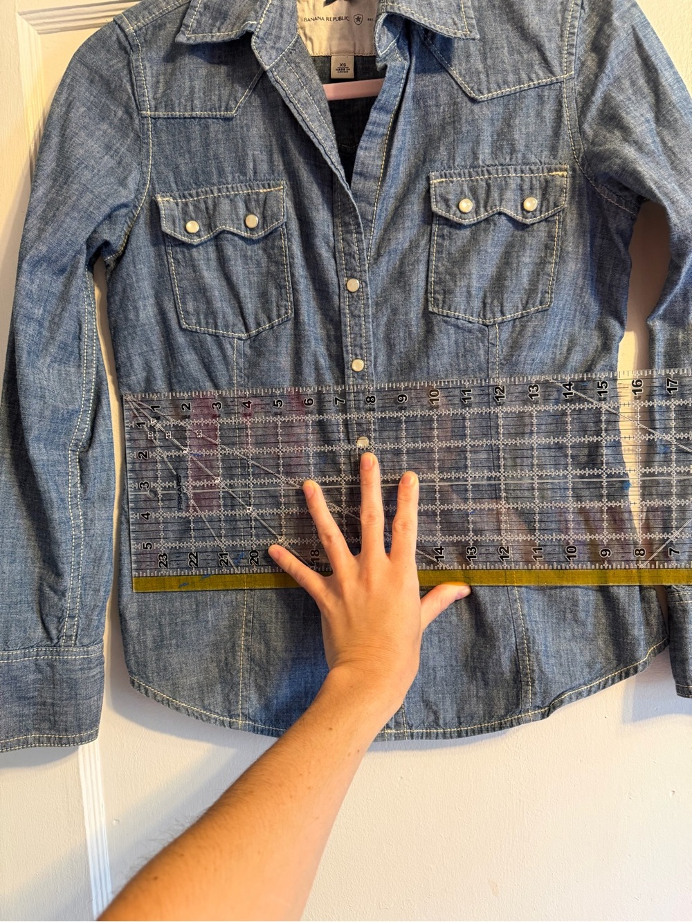 Denim Western Pearl Snap Front Shirt - Picture 4 of 7